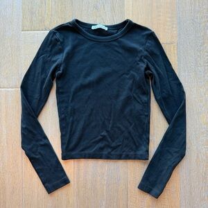 Zara Black Long Sleeve Top — Small